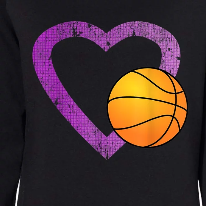 I Love Basketball Heart Womens California Wash Sweatshirt