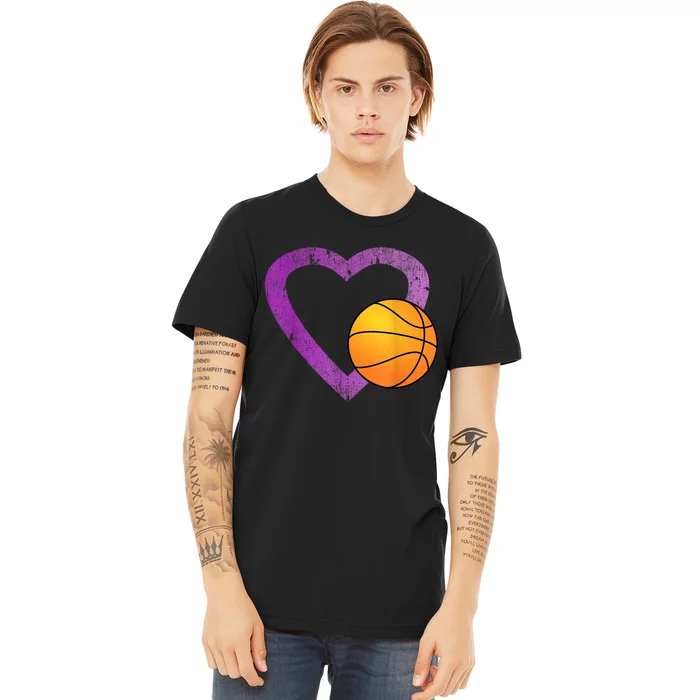 I Love Basketball Heart Premium T-Shirt