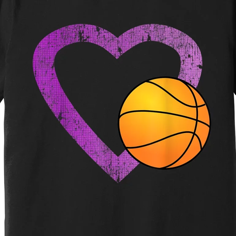 I Love Basketball Heart Premium T-Shirt