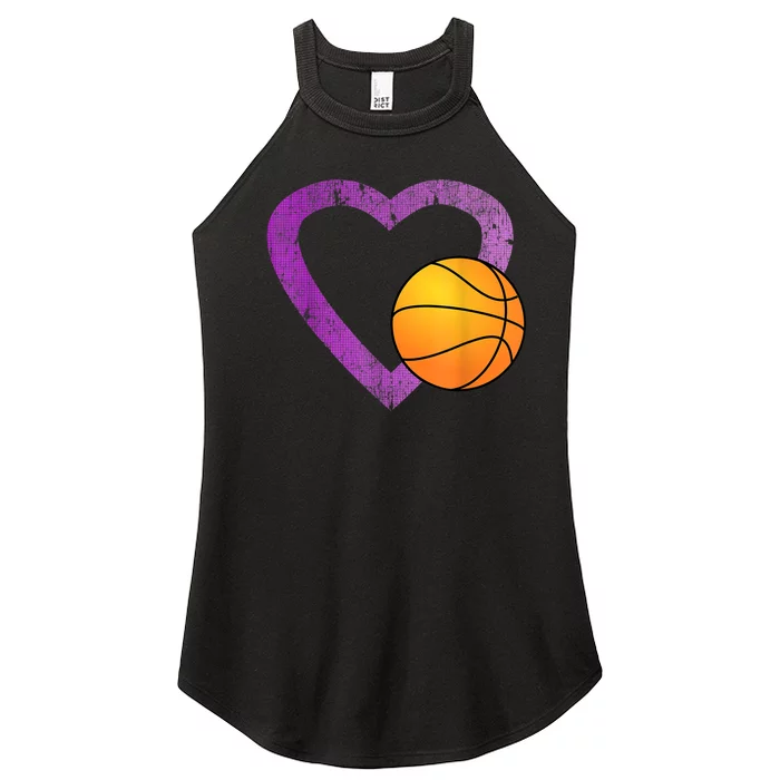 I Love Basketball Heart Women’s Perfect Tri Rocker Tank