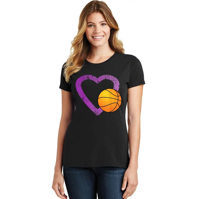 I Love Basketball Heart Women's T-Shirt