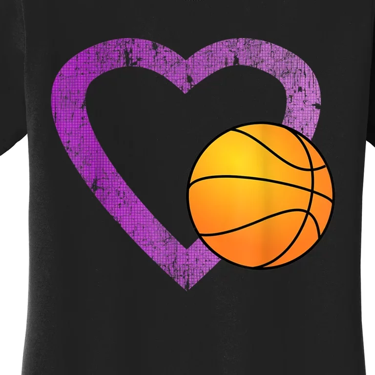 I Love Basketball Heart Women's T-Shirt