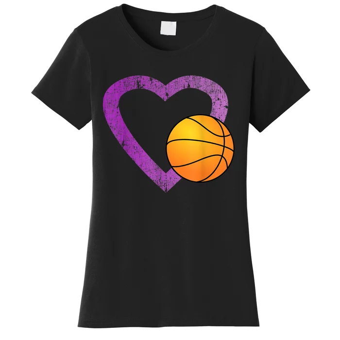 I Love Basketball Heart Women's T-Shirt