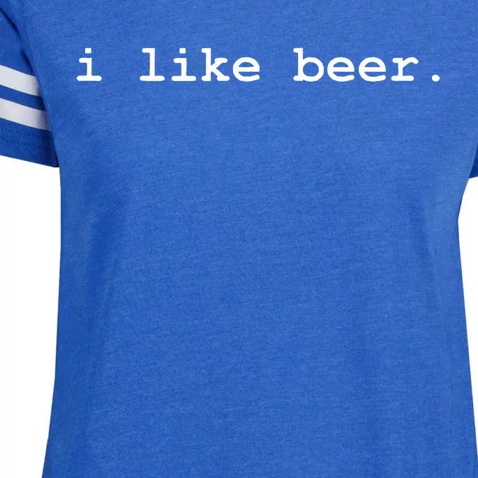 I Like Beer Minimalist Funny Drinking Enza Ladies Jersey Football T-Shirt