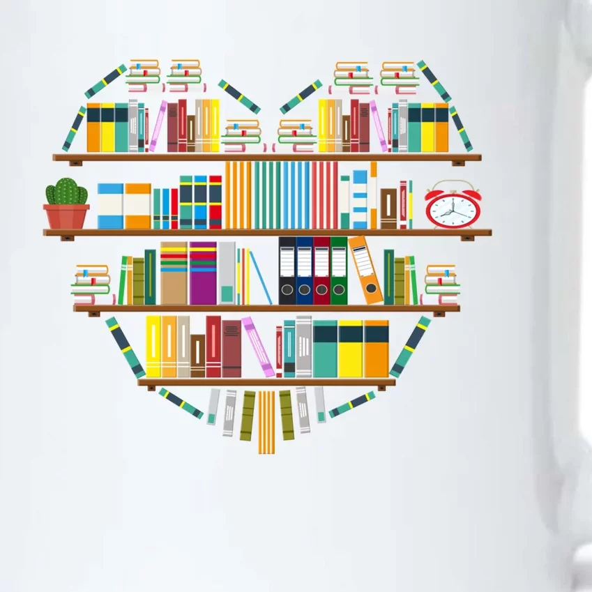 I Love Books Gift Heart Shaped Books Gift Black Color Changing Mug