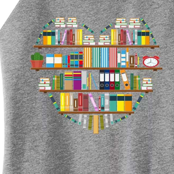 I Love Books Gift Heart Shaped Books Gift Women’s Perfect Tri Rocker Tank