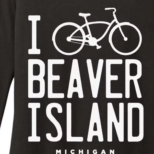 I Love Biking Beaver Island Michigan Womens CVC Long Sleeve Shirt