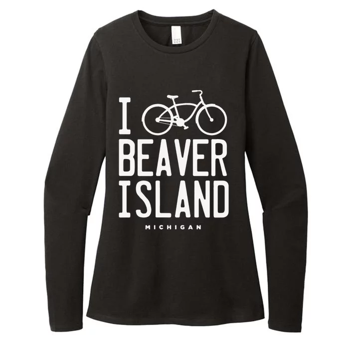 I Love Biking Beaver Island Michigan Womens CVC Long Sleeve Shirt