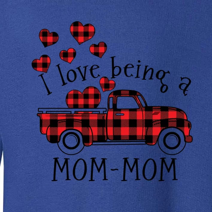 I Love Being A Momcute Giftmom Red Truck With Heart Valentine's Day Gift Toddler Sweatshirt