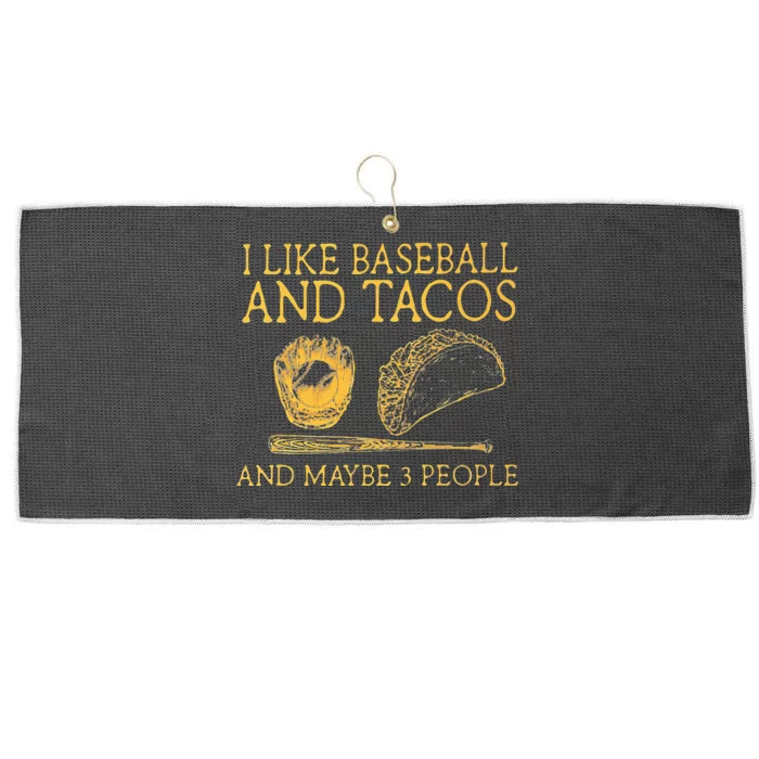 I Like Baseball And Tacos And Maybe 3 People Baseball Tacos Large Microfiber Waffle Golf Towel