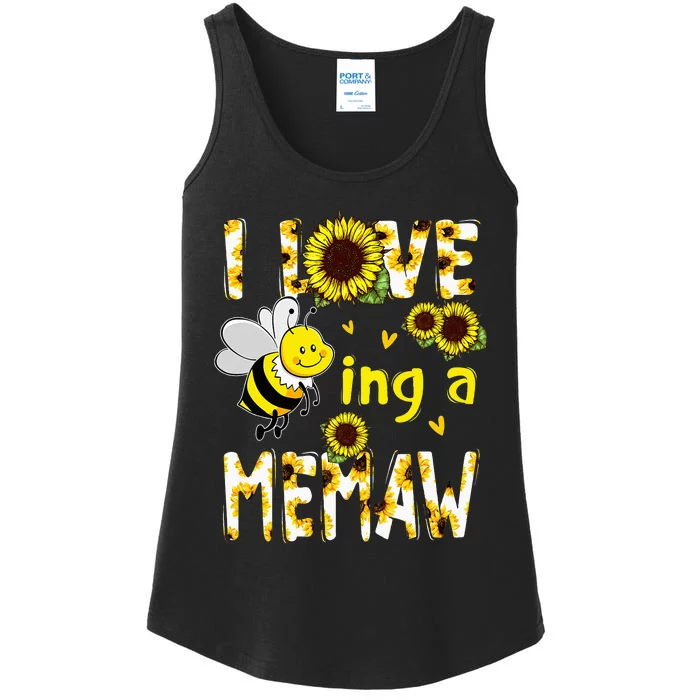 I Love Being A Memaw Sunflower Bee funny Mother's Day Ladies Essential Tank