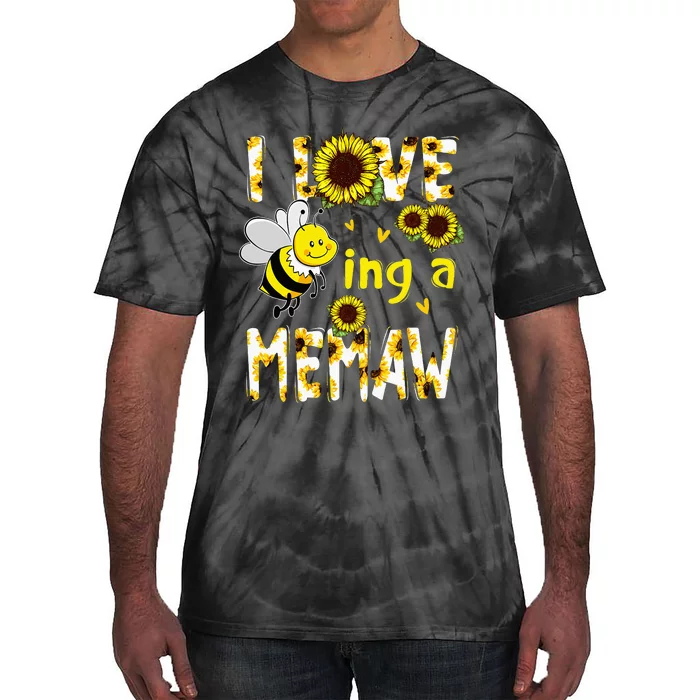 I Love Being A Memaw Sunflower Bee funny Mother's Day Tie-Dye T-Shirt