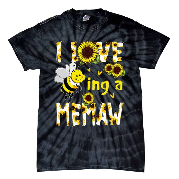 I Love Being A Memaw Sunflower Bee funny Mother's Day Tie-Dye T-Shirt