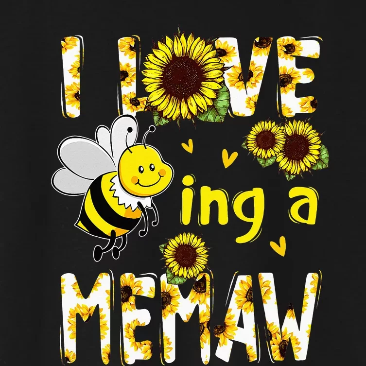 I Love Being A Memaw Sunflower Bee funny Mother's Day Women's Crop Top Tee