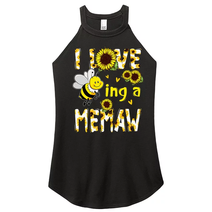 I Love Being A Memaw Sunflower Bee funny Mother's Day Women’s Perfect Tri Rocker Tank