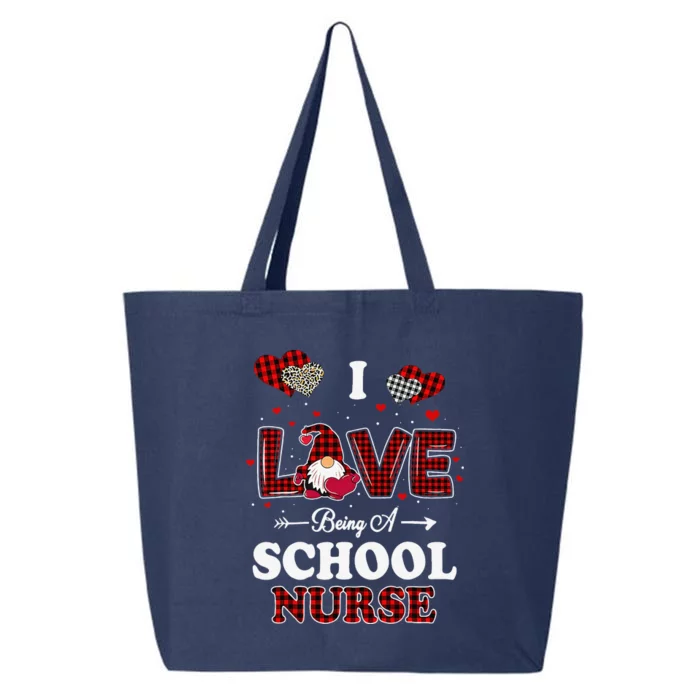 I Love Being A School Nurses Teacher Valentines Day Gnome Gift 25L Jumbo Tote