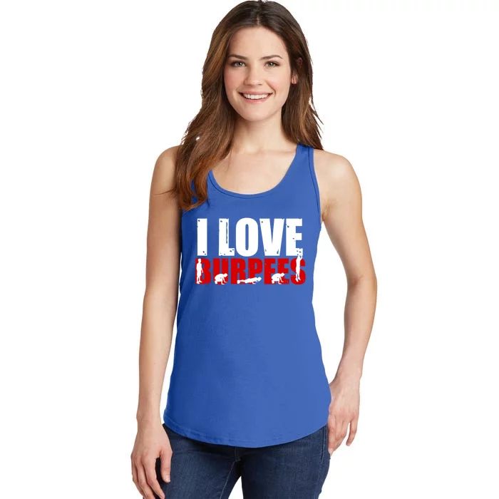 I Love Burpees Funny Workout Gift Ladies Essential Tank