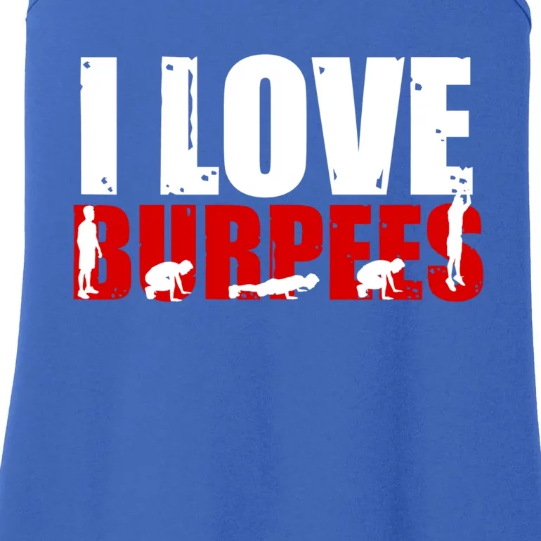 I Love Burpees Funny Workout Gift Ladies Essential Tank