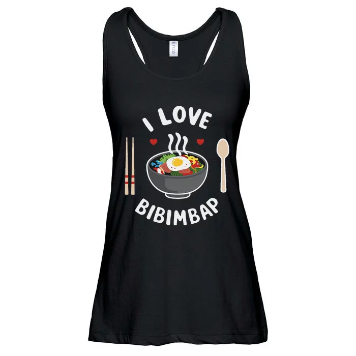 I Love Bibimbap Korean Food Heart Chopsticks Ladies Essential Flowy Tank