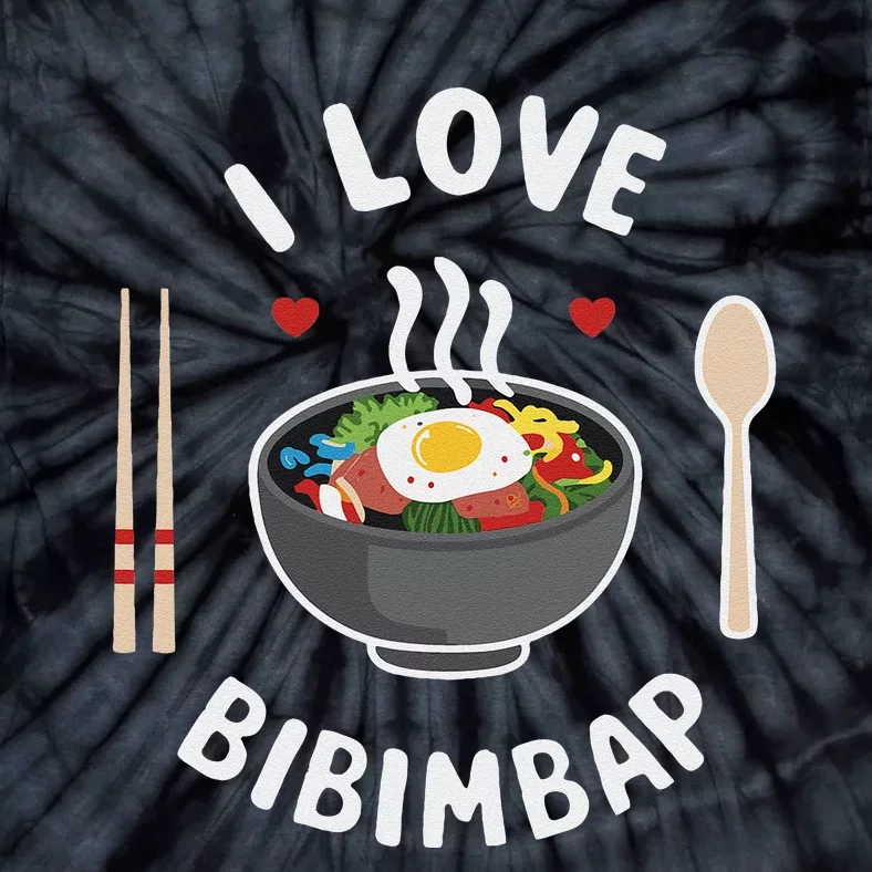 I Love Bibimbap Korean Food Heart Chopsticks Tie-Dye T-Shirt