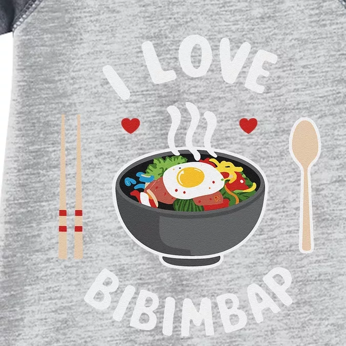 I Love Bibimbap Korean Food Heart Chopsticks Infant Baby Jersey Bodysuit