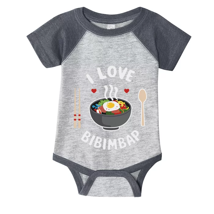 I Love Bibimbap Korean Food Heart Chopsticks Infant Baby Jersey Bodysuit