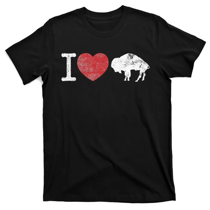 I Love Buffalo Vintage Buffalo With Bison T-Shirt