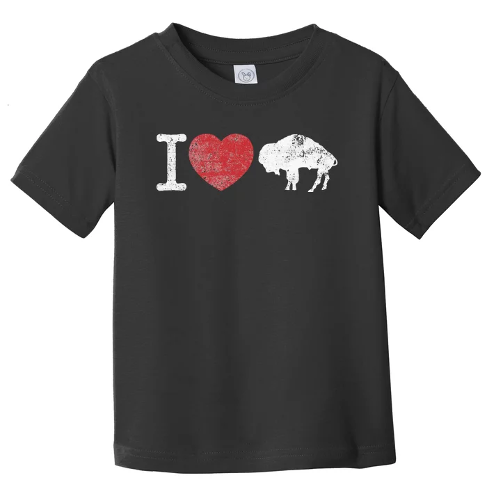 I Love Buffalo Vintage Buffalo With Bison Toddler T-Shirt