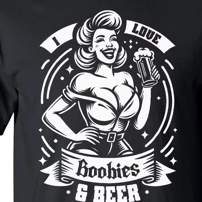 I Love Boobies And Beer Funny Humorous Tall T-Shirt