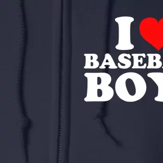 I Love Baseball Full Zip Hoodie