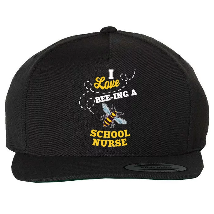 I Love BeeIng A School Nurse Honey Bee Job Profession Wool Snapback Cap