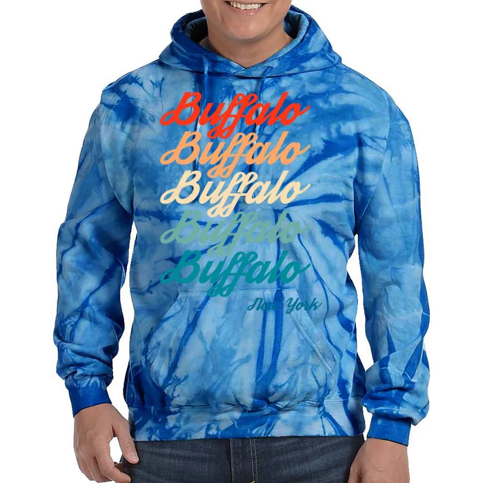 I Love Buffalo New York Pride Retro Vintage 716 Great Gift Tie Dye Hoodie