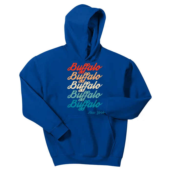 I Love Buffalo New York Pride Retro Vintage 716 Great Gift Kids Hoodie