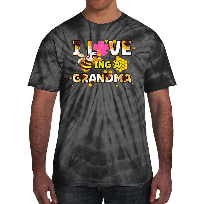 I Love Being A Grandma Sunflower Bee Mother's Day Tie-Dye T-Shirt