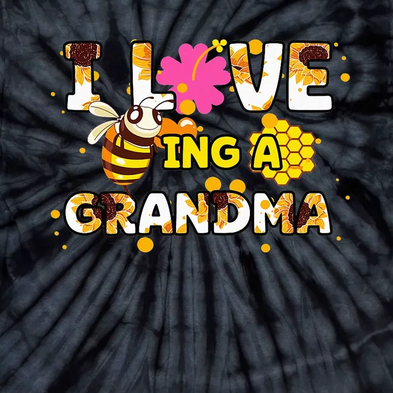 I Love Being A Grandma Sunflower Bee Mother's Day Tie-Dye T-Shirt