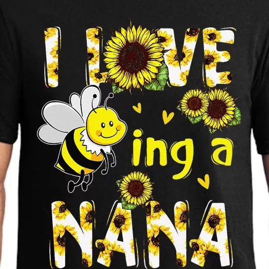 I Love Being A Nana Sunflower Bee Mother's Day Pajama Set