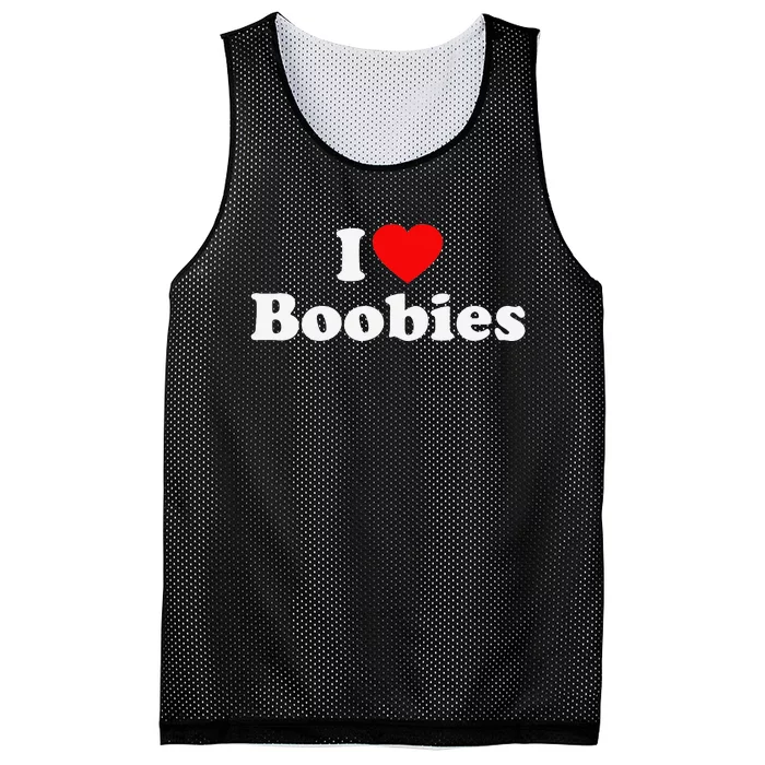 I Love Boobies Mesh Reversible Basketball Jersey Tank