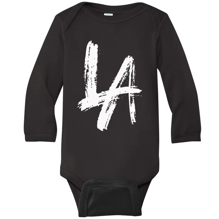 Interlocking La Brush Design Los Angeles California Baby Long Sleeve Bodysuit