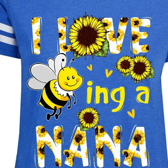 I Love Being A Nana Sunflower Bee Mothers Day Enza Ladies Jersey Football T-Shirt