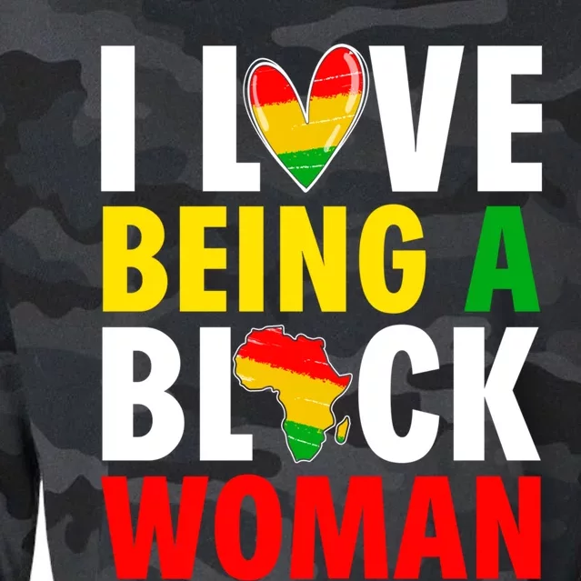 I Love Being A Black Black History Month Afro Funny Gift Cropped Pullover Crew