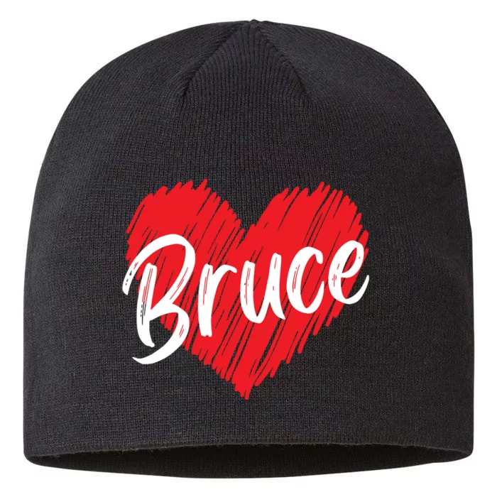 I Love Bruce Heart Funny Bruce 8 1/2in Sustainable Knit Beanie