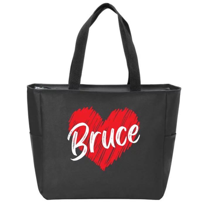 I Love Bruce Heart Funny Bruce Zip Tote Bag