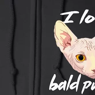 I Love Bald Pussy Adult Humor Dirty Pun Joke Full Zip Hoodie