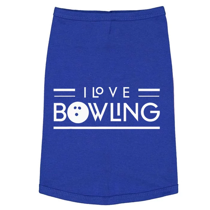 I Love Bowling Pin Hobby Lover Bowler Doggie Tank