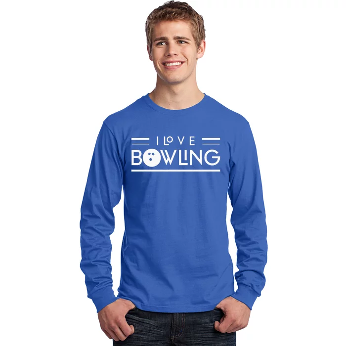 I Love Bowling Pin Hobby Lover Bowler Long Sleeve Shirt