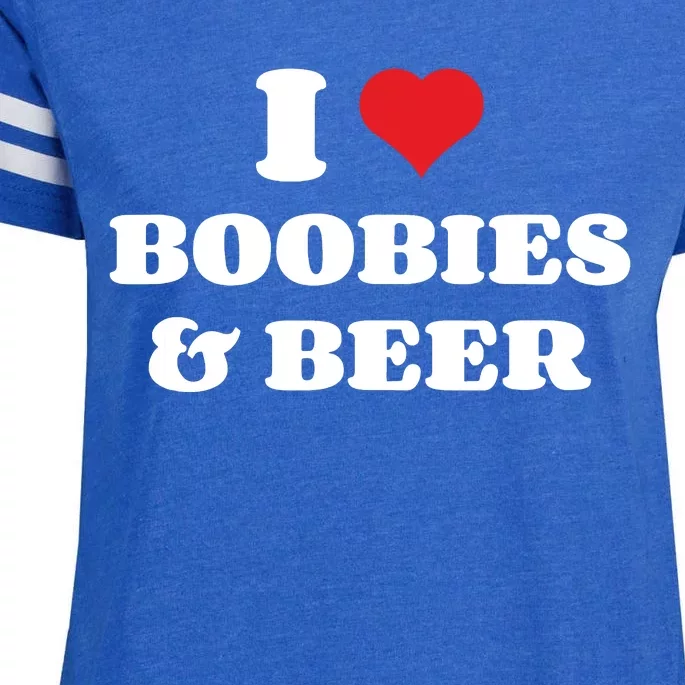 I Love Boobies And Beer Funny Humorous Enza Ladies Jersey Football T-Shirt