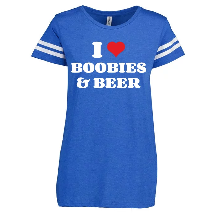 I Love Boobies And Beer Funny Humorous Enza Ladies Jersey Football T-Shirt