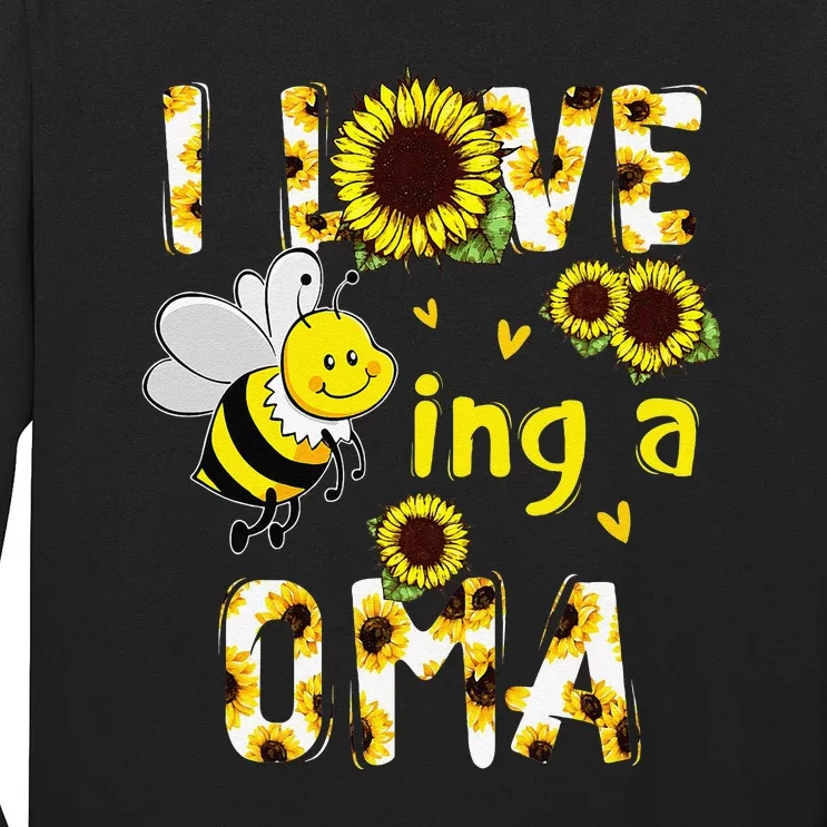 I Love Being A Oma Sunflower Bee Funny Mother's Day Long Sleeve Shirt