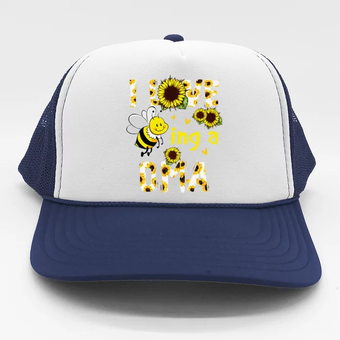 I Love Being A Oma Sunflower Bee Funny Mother's Day Trucker Hat