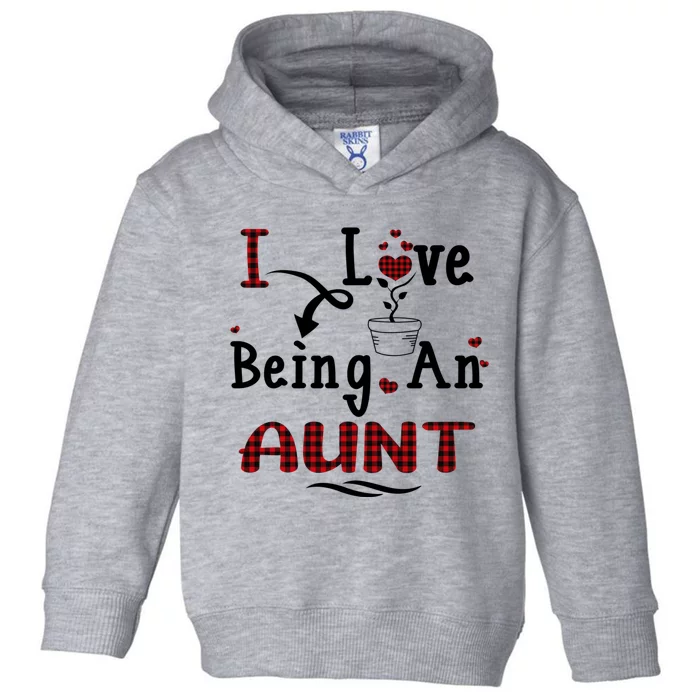 I Love Being An Aunt Cute Hearts Aunt Funny Gift Toddler Hoodie